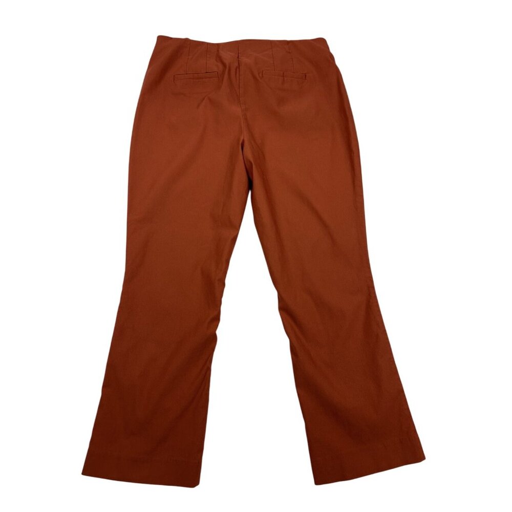 Nanette Lepore Women's Orange Pull On Slit Cuff Cropped Pants Size Large Rayon - Picture 2 of 9